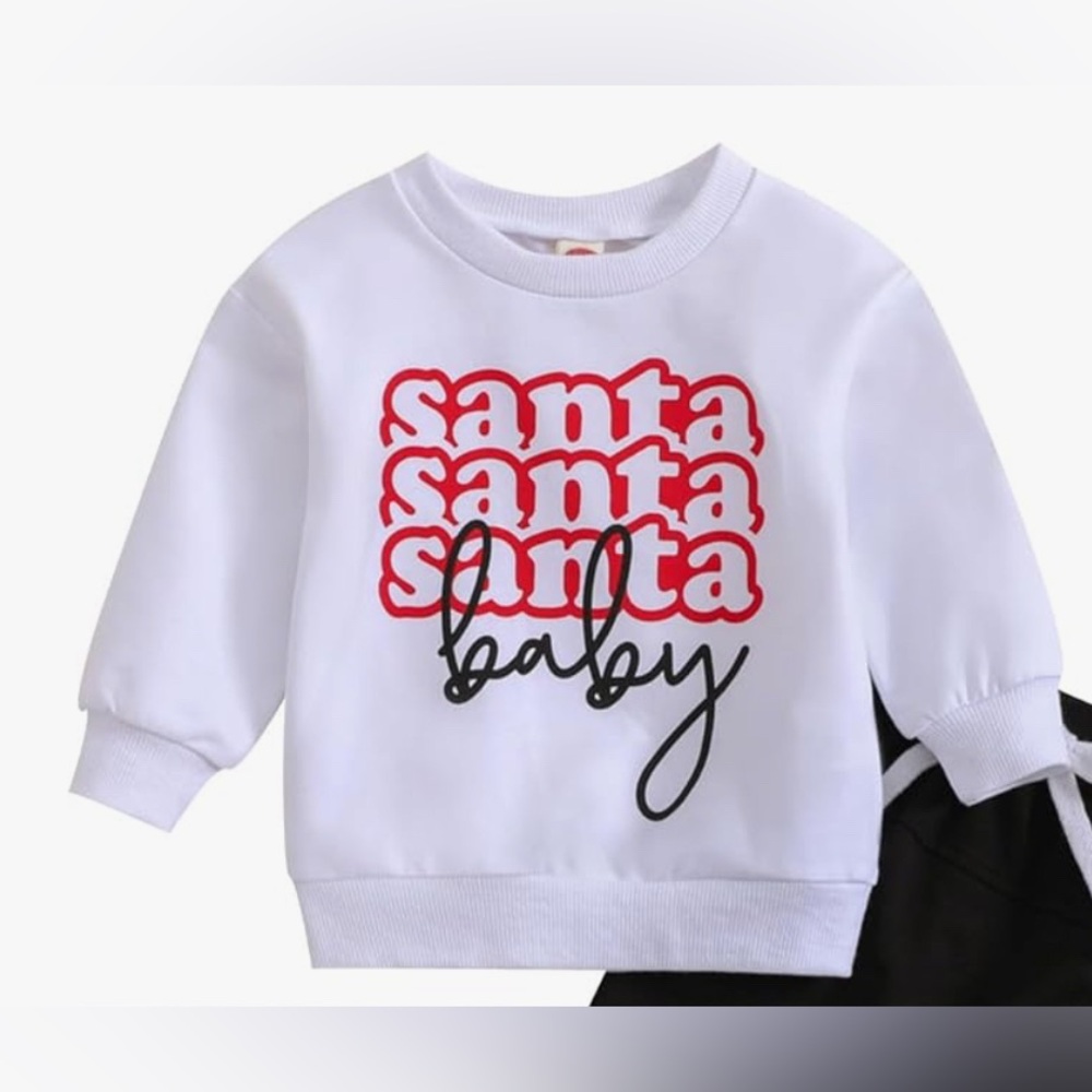 Kids White 'Santa Baby' Sweatshirt